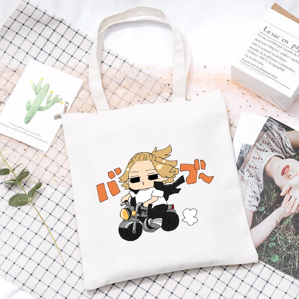 Холщовые сумки через плечо с изображением Токио Мстителей черно-белая