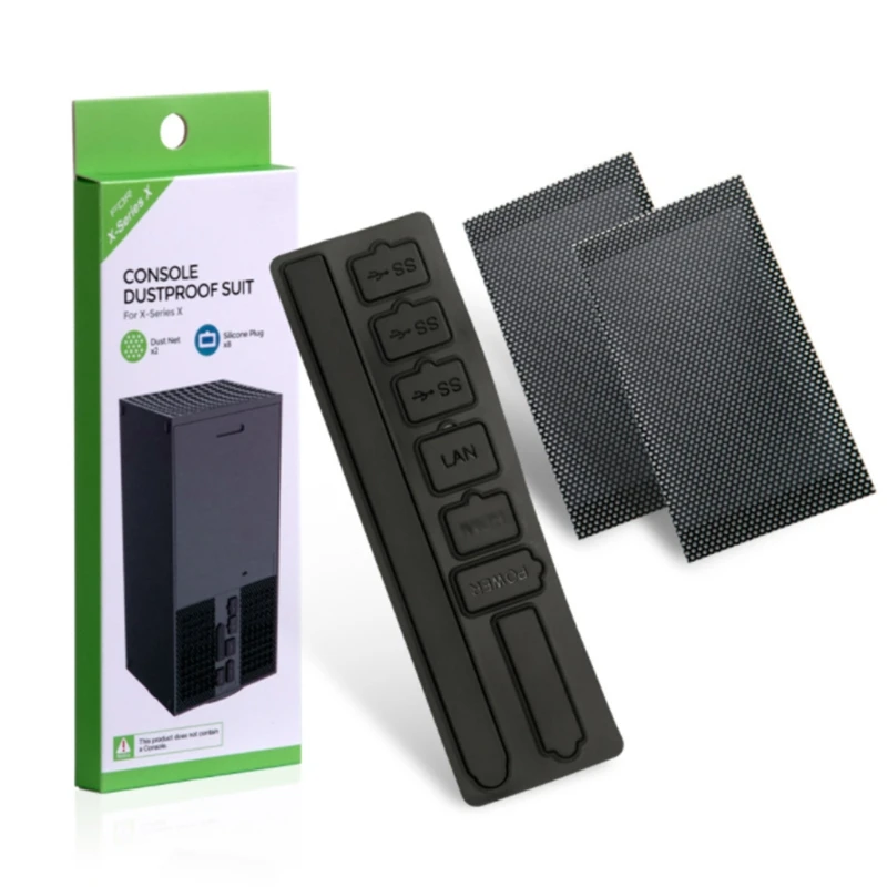 

Dust Proof Cover Mesh Filter Jack Stopper Kit for X box Series X,Game Console Anti-dust Plugs Pack Protector Accessories