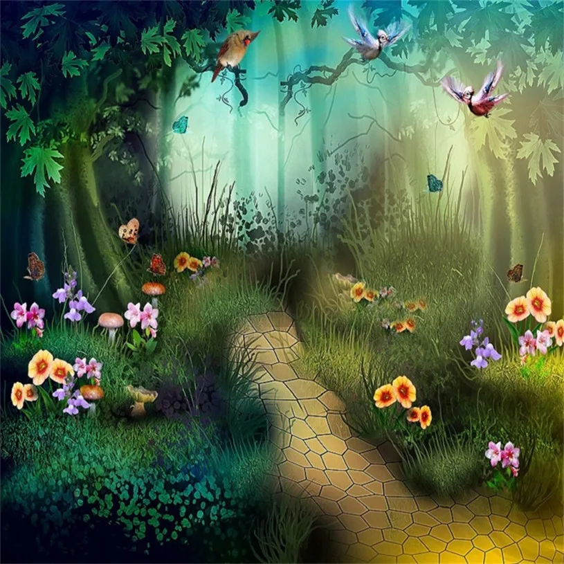 

Photo Studio Props Photography Backdrop Jungle Cartoon Hattern Wooden House Vinyl Background Children Birthday Party Decoration