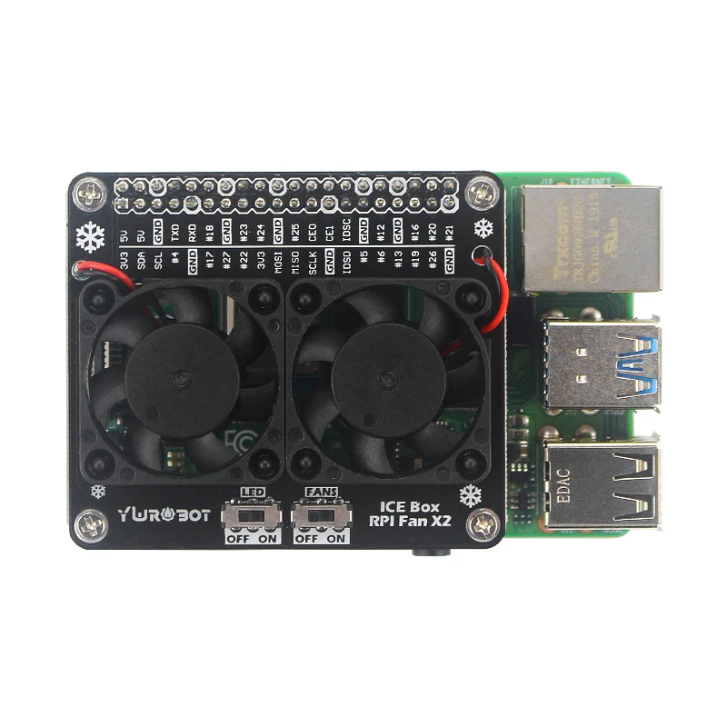 Удлинительная плата для Raspberry Pi 4 Model B GPIO охлаждающий вентилятор с сисветодиодный