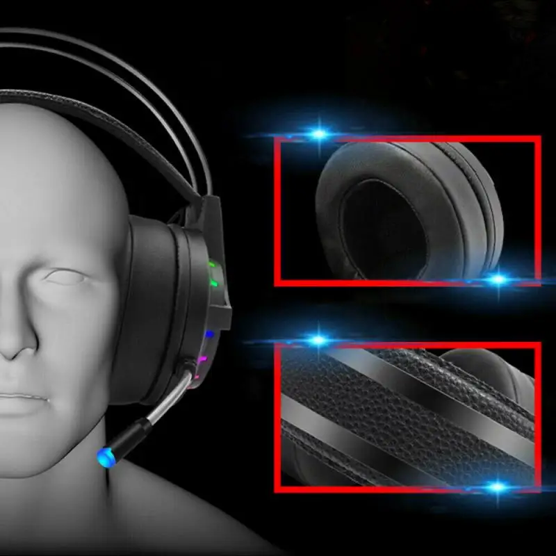 Игровая гарнитура для геймеров 7 1 с объемным звуком проводные Игровые наушники RGB