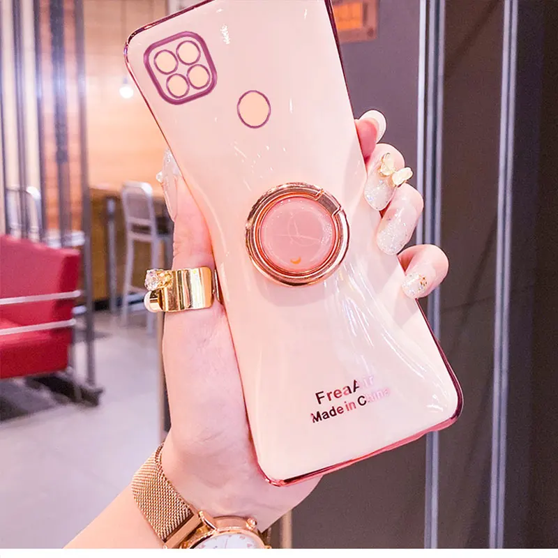 Luxury Silicone Case For Xiaomi Redmi 9C phone Case For Xiaomi Redmi 9C NFC Cover Shockproof Stand Holder Cases Redmi9C 9 C 9i