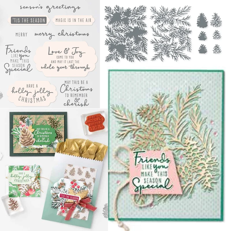 

New Christmas To Remember Clear Stamps or Metal Cutting Dies Sets for DIY Craft Making Greeting Card Scrapbooking