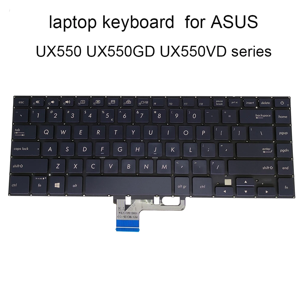 

UX580 UI English Arabic Backlight Replacement Keyboard for ASUS ZENBOOK PRO UX580G UX580GD UX580GE VE VD blue 0KNB0-4628UI00 Hot