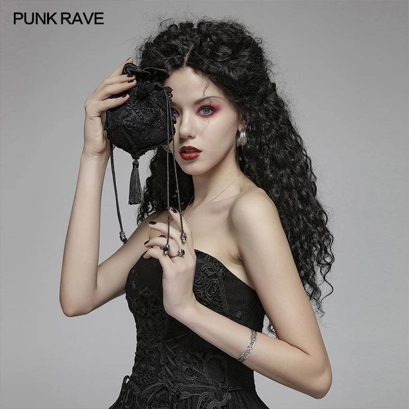 Женские кошельки в стиле панк изысканные черные готическом с кружевом вечерние