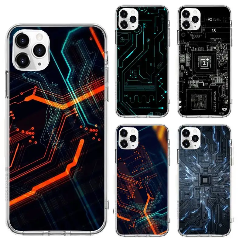 

Main Circuit Board Phone Case For Clear-Iphone 5 5s se 6 6s 7 8 11 12 X Xs Xr Pro Plus Max Mini Cover
