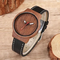 walnut wood watch for men women quartz leather watch engraved bee pattern design fashion mens gift clock relogio masculino