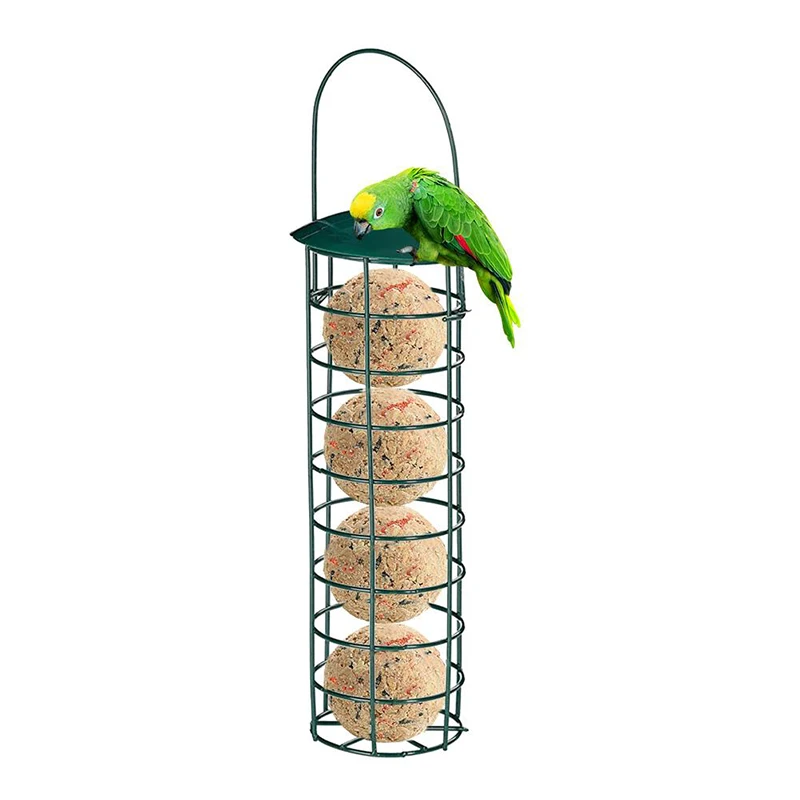 

Green Outdoor Bird Feeder Hanging Net Portable Wild Bird Wire Ball Rack Product Park Garden Bird Feeder
