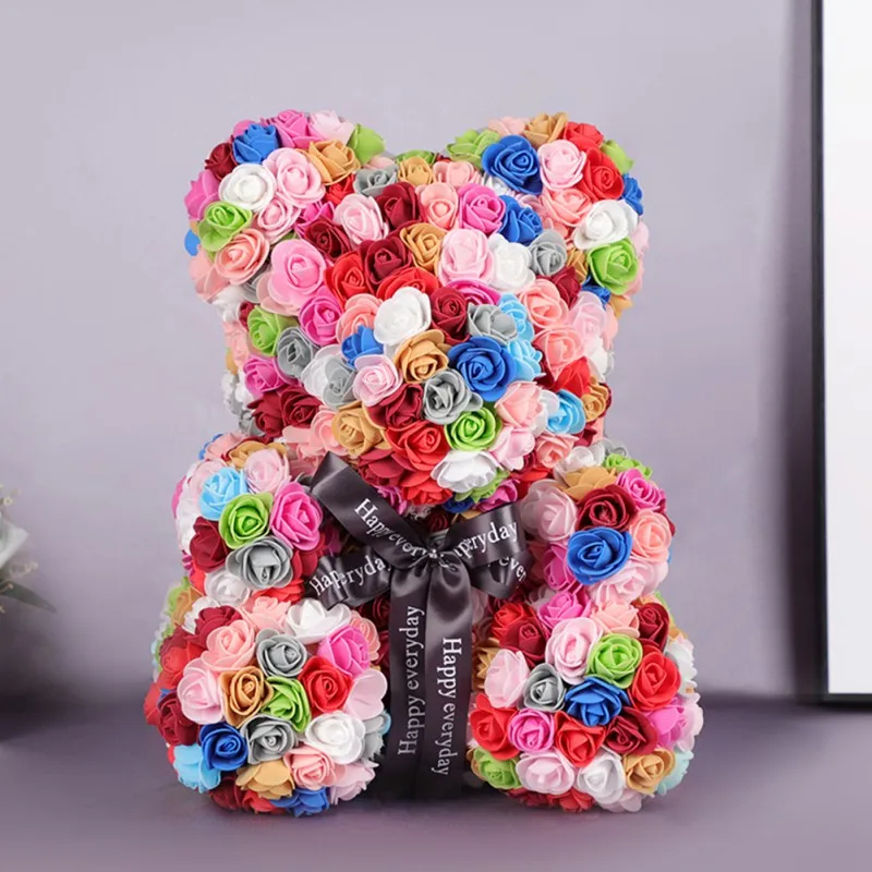 

Bubble Rose Bear Simulation Immortal Roses Flower Valentine's Day Rose Bears 25cm Original Valentine's Day Birthday Gift