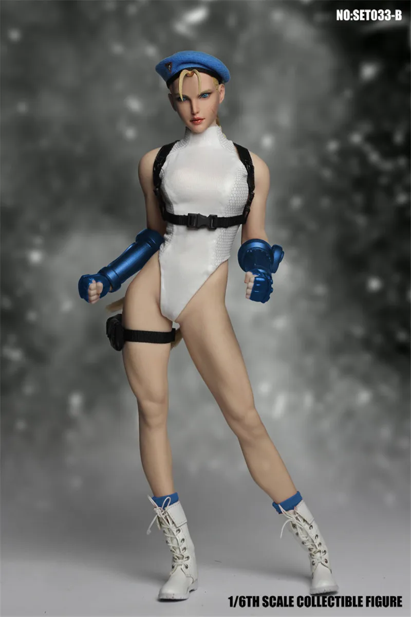 

In Stock 1/6 Scale Collectible SET033 Special Forces Fighter Goddess Cammy Head Clothes Model for S23B 12'' Action Figure Body