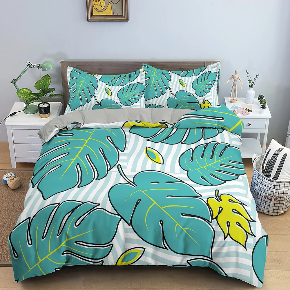 Комплекты постельного белья с тропическим Рисунком Листьев и ладони