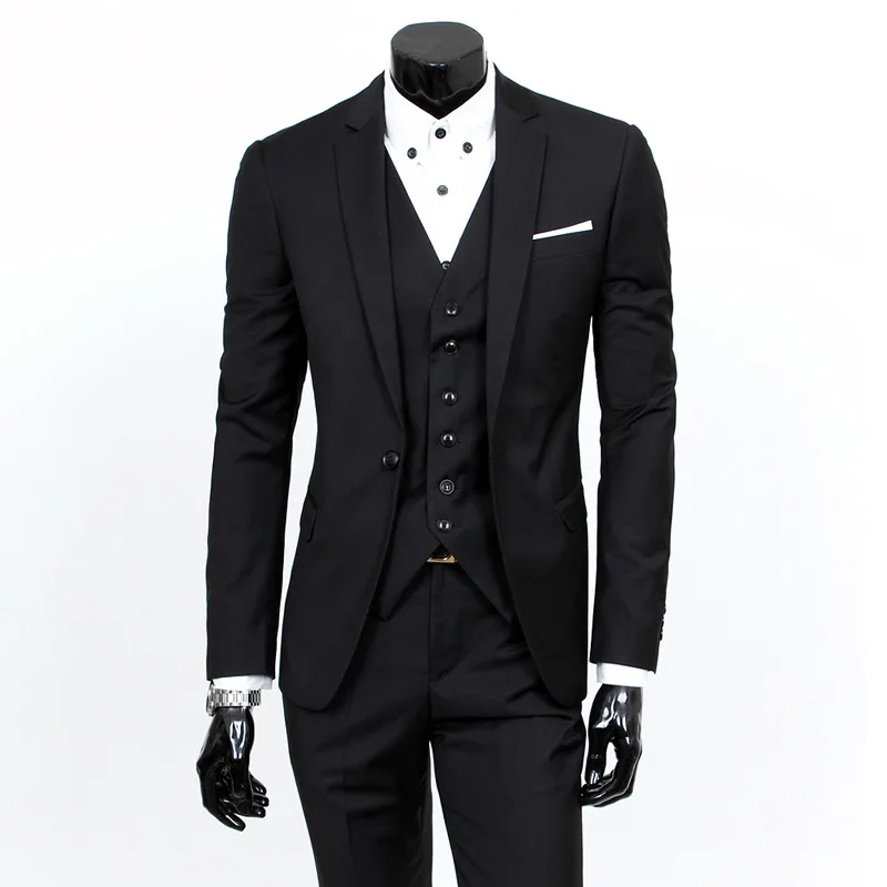 Men's 2 Pieces Grey One Buttons Suits Formal Slim Fit Business Suits Wedding Suits Prom Tuxedos