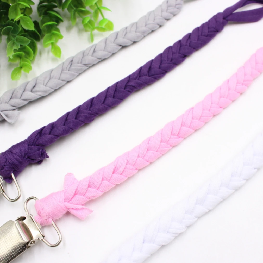 

4Pcs Baby Pacifier Clips Chain Dummy Clip Pacifier Holder Braided Nipple Soother Chain For Infant Baby Feeding stainless steel