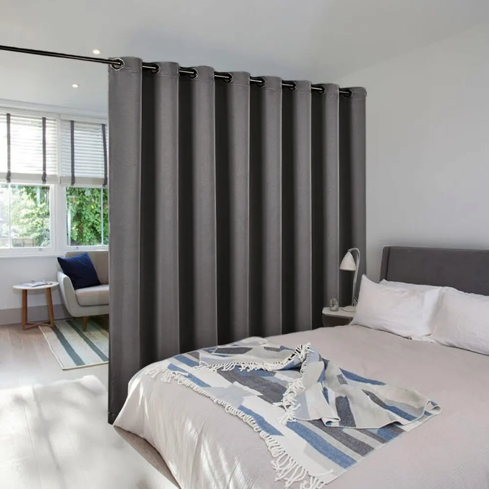 Gray NICETOWN, 1 шт., перегородка для комнаты, занавеска, блок, полная конфиденциальность, готовая для кафе, офиса, отеля, светильник, занавеска - Цвет: Gray