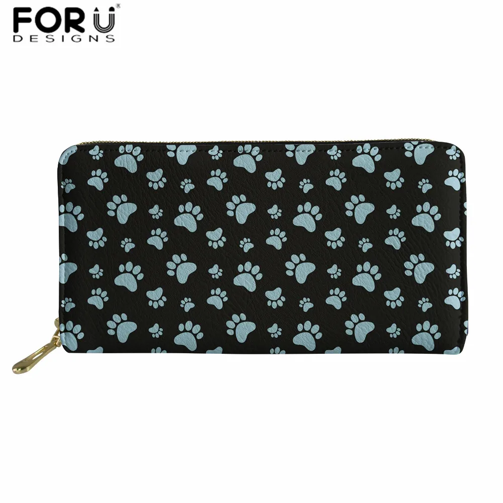 FORUDESIGNS/новые кожаные кошельки и клатчи черные длинные с принтом когтей для женщин