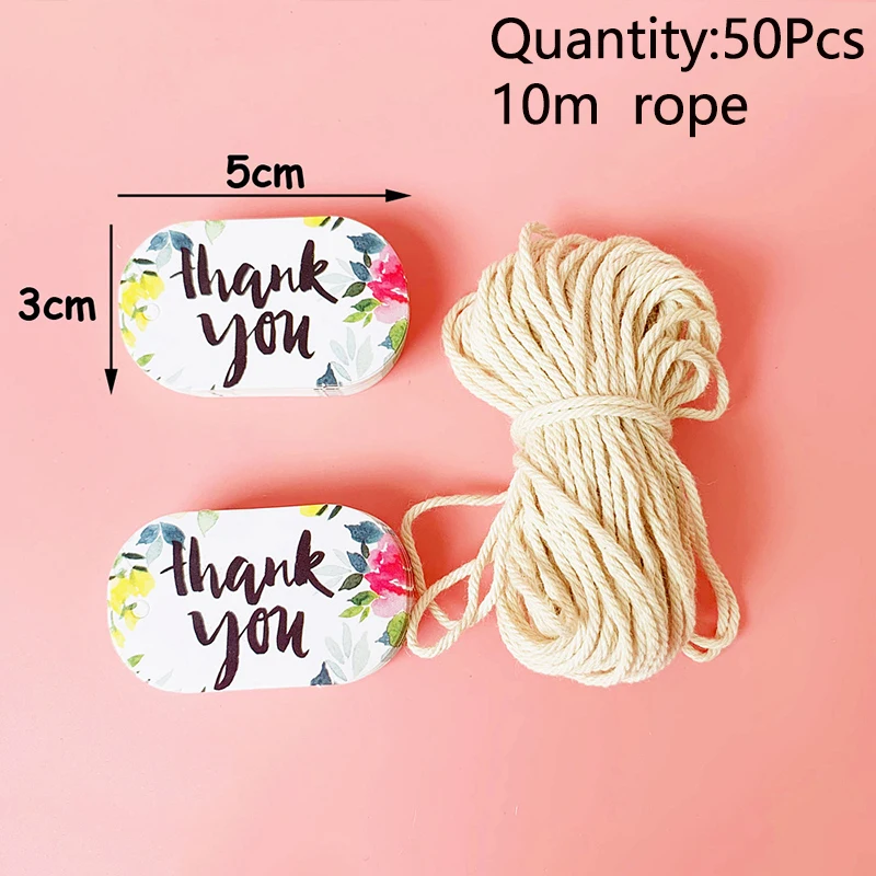 50 шт. благодарим Вас крафт-бумага бирки ручной работы многостильные с веревками