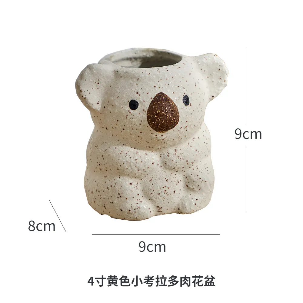 

Cute Koala Plant Pot Cartoon Animal Succulent Flower Pot Creative Home Gardening Plants Potted Ceramic Flowerpot Garden Supplies