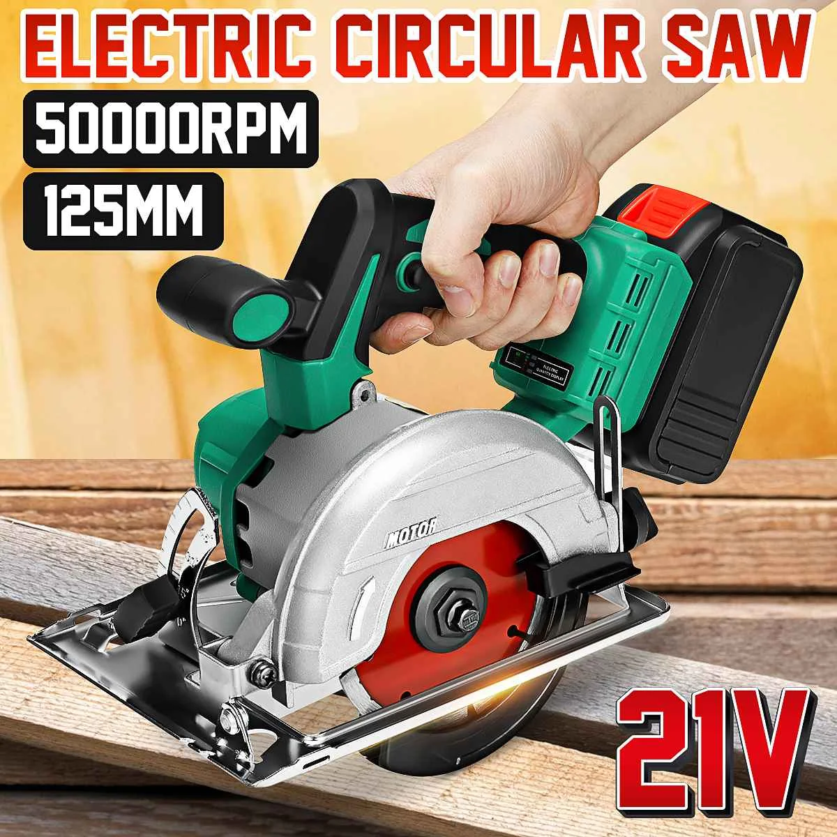

5000 об/мин 125 мм беспроводной электрический круговой резак для дерева изогнутая Регулируемая режущая пила Инструмент 21 в литий-ионная батаре...