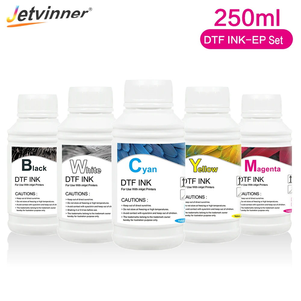 

Чернила Jetvinner 250 мл, DTF, чернила для переноса ПЭТ-пленки для прямой передачи пленки, принтер для печати DTF, ПЭТ-пленка для печати и переноса