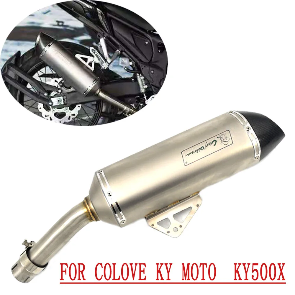 

For Colove KYMOTO KY500X KY 500X 500 X Turbo Exhaust Down Pipe Moto Silencer With Muffler