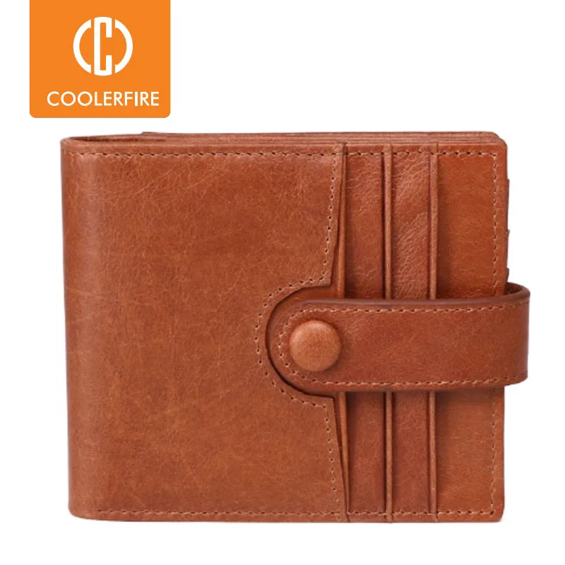 

New Genuine Leather Mini Slim Wallet Men Wallets Business Card Holder ID Card Holder RFID Blocking Credit Card Coin Purse PJ080
