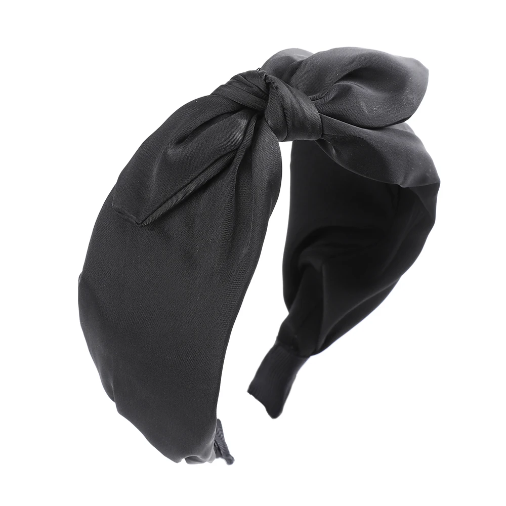 8 Haimeikang Rabbit Ear Cross Headband For Lady Double Hair Bow Hairband Girl Top Knot Turban Fabric Wide Hair Hoop - Цвет: 8