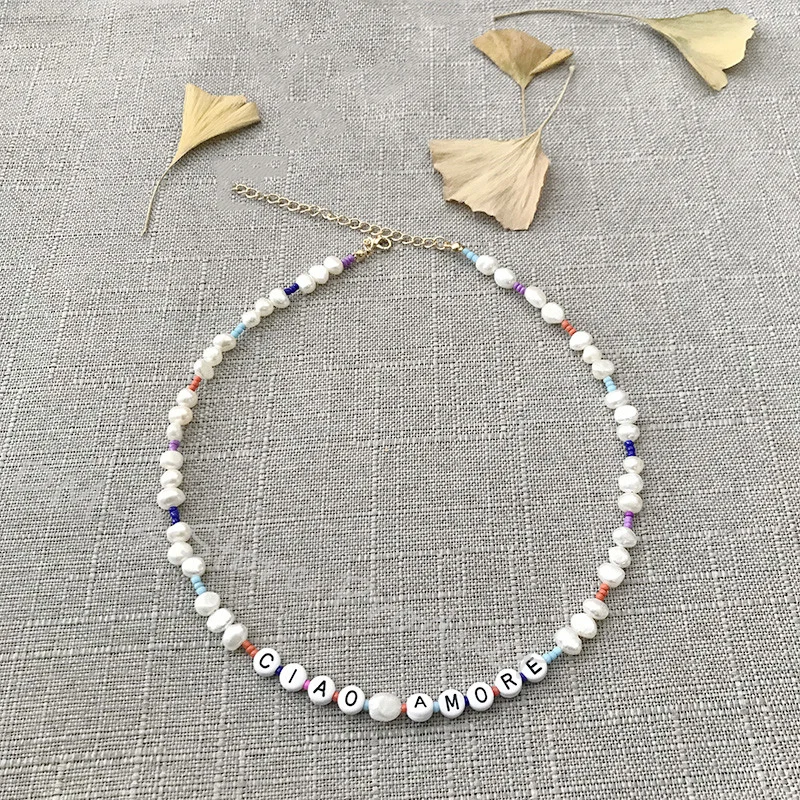 Ожерелье с натуральными жемчужинами для женщин модное короткое колье-чокер