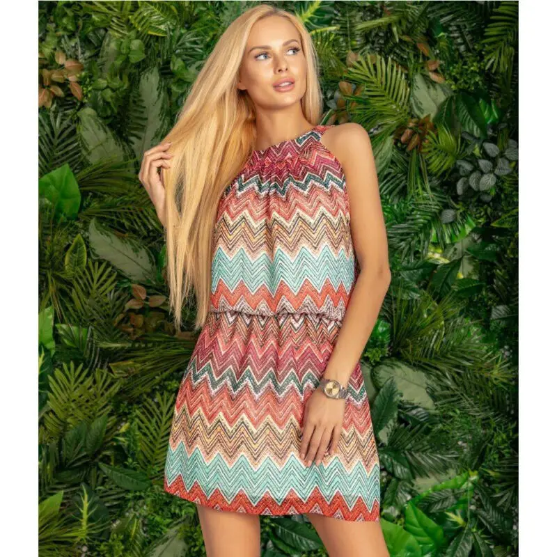 Модные женские богемные мини Макси повседневные без рукавов платье рубашка