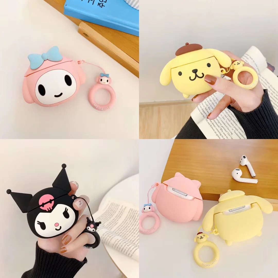 GOOYIYO-силиконовый чехол для Airpods 1 2 наушники зарядная коробка мягкий Мультяшные