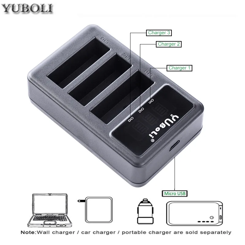 1400 мАч 3,85 В батарея AZ16-1+ светодиодный USB 3 слота зарядное устройство для Xiao mi Yi 2 4K батарея Xiao mi Yi Lite экшн-камеры