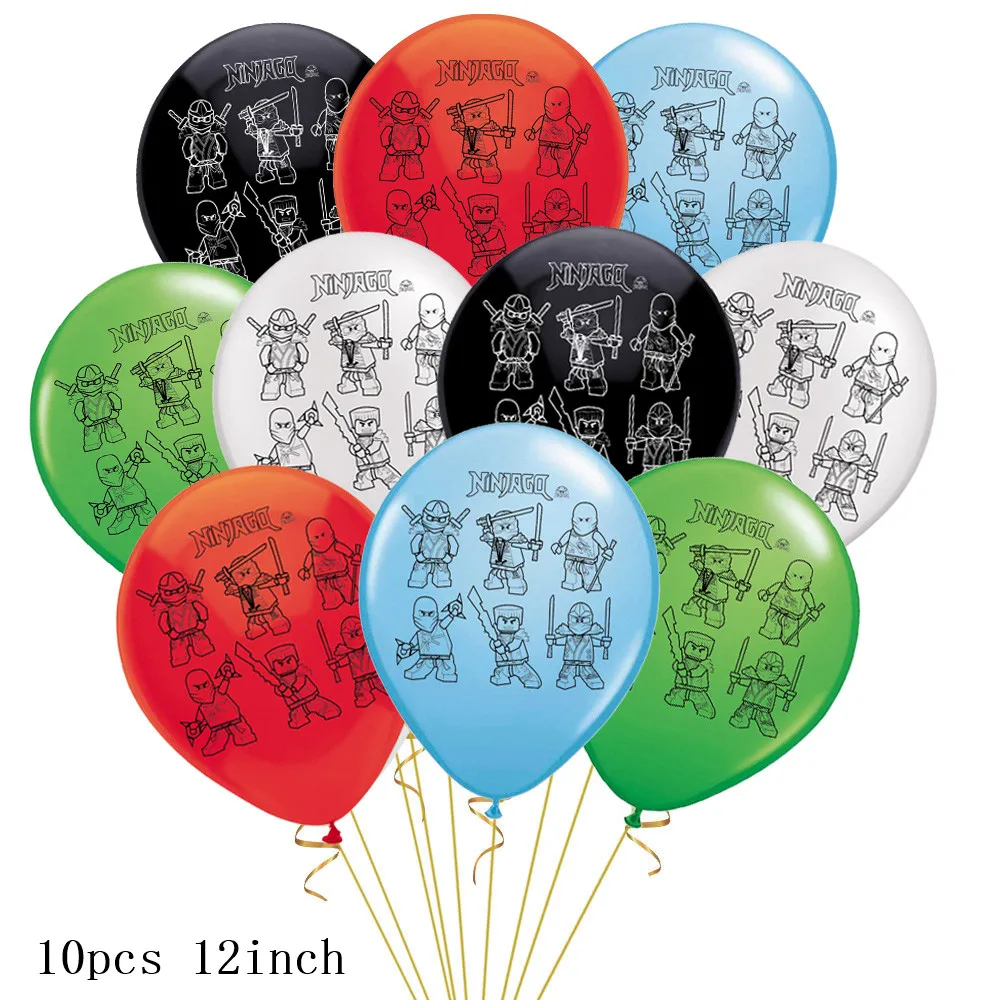 Воздушные шары ниндзя тематика латексные с днем рождения баннер Legoings Ninjagoed