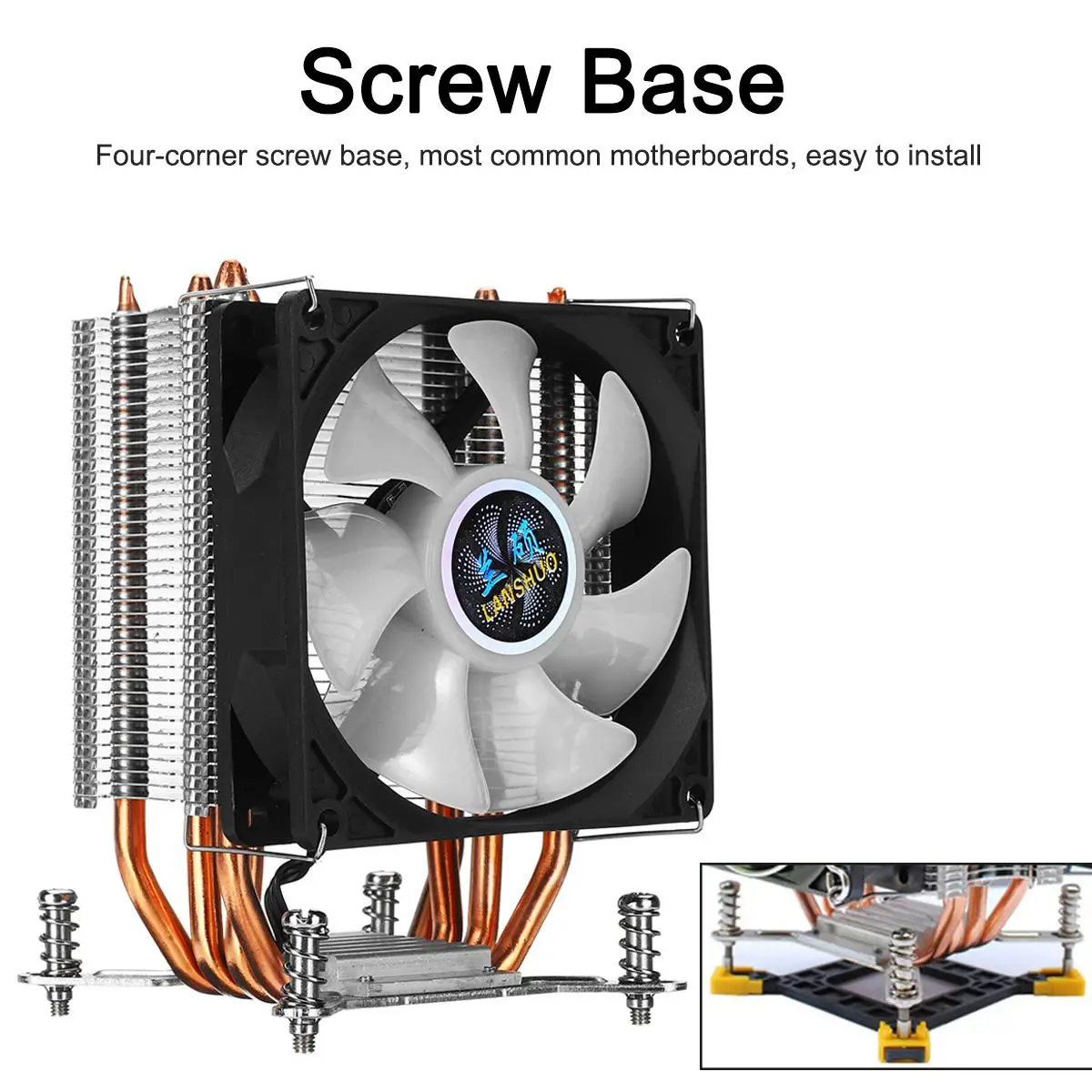 S SKYEE 90mm Fan Cooling with RGB Light 4 Heatpipes CPU Cooler Heatsink Radiator for Intel LGA 775/1150/1151/1155/1156/1366/2011 |