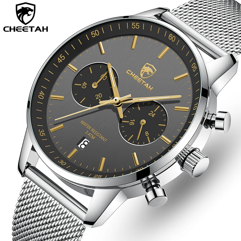 

CHEETAH Watches for Men Stainless Steel Waterproof Quartz Men’s Watch Top Brand Chronograph Sports Male Clock Relogio Masculino