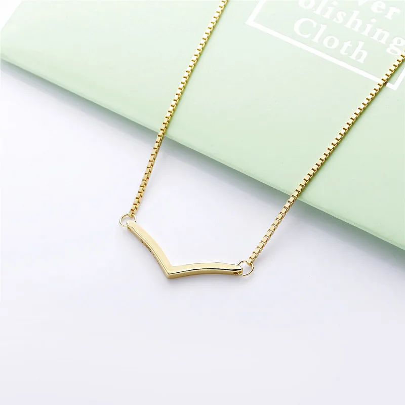 

Original 925 Sterling Silver Pan Necklace Gold Color Shining Wish Necklace For Women Wedding Gift Fine Diy Jewelry