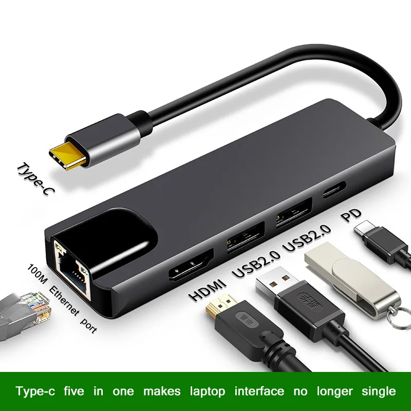 

USB Type C To HDMI HUB RJ45 100 Trillion Speed Adapter For MacBook USB-C Converter And Other Type-C Slo TType-C Hub