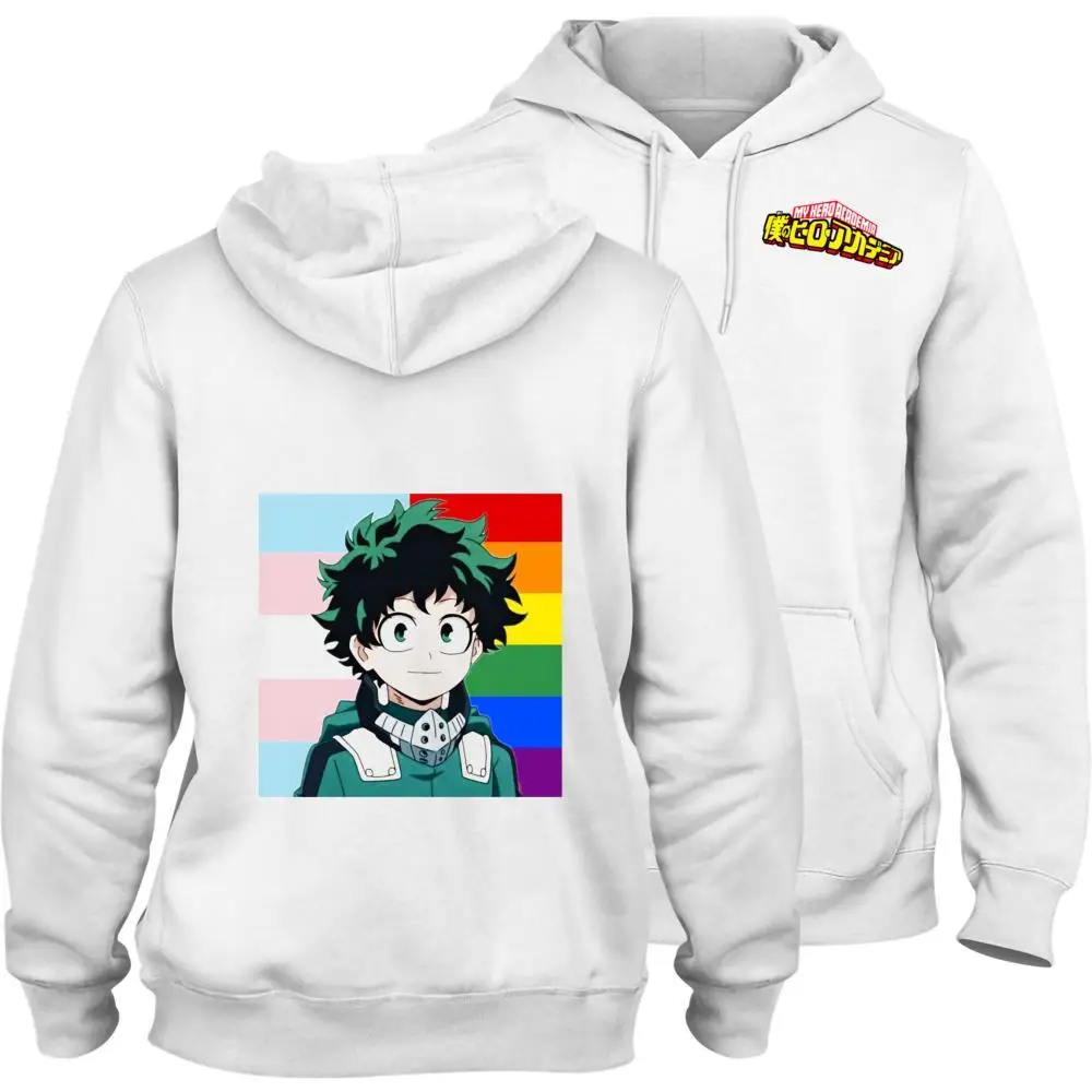 

Модная хлопковая толстовка с капюшоном и карманом с принтом героев мультфильмов моя геройская академия, зимняя спортивная одежда унисекс