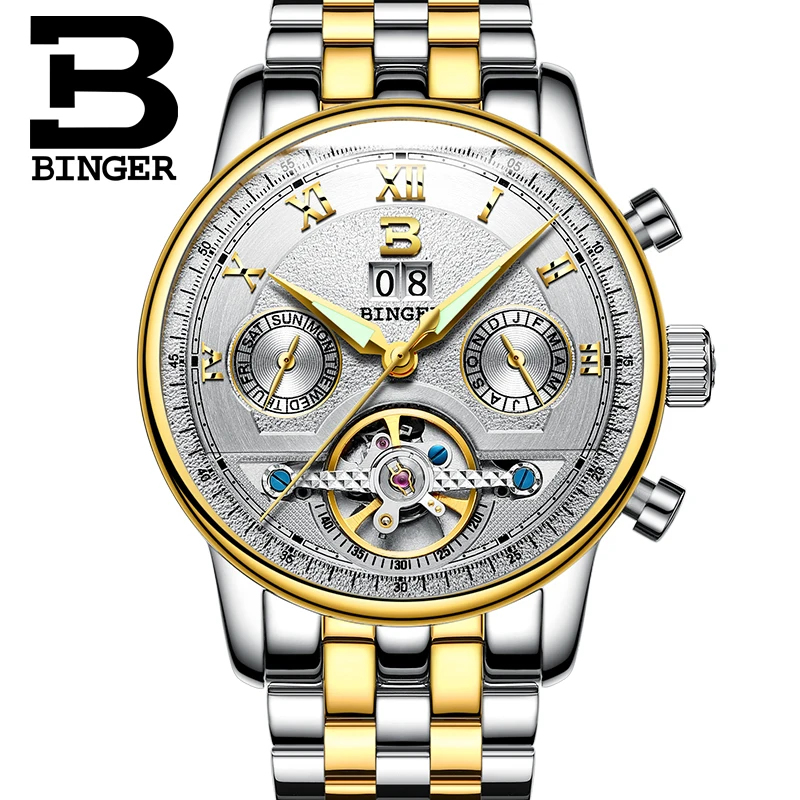 

relojes hombre 2019 Luxury Clock BINGER Fashion Men Skeleton Automatic Watch Sport Mechanical Wrist watch relogio masculino