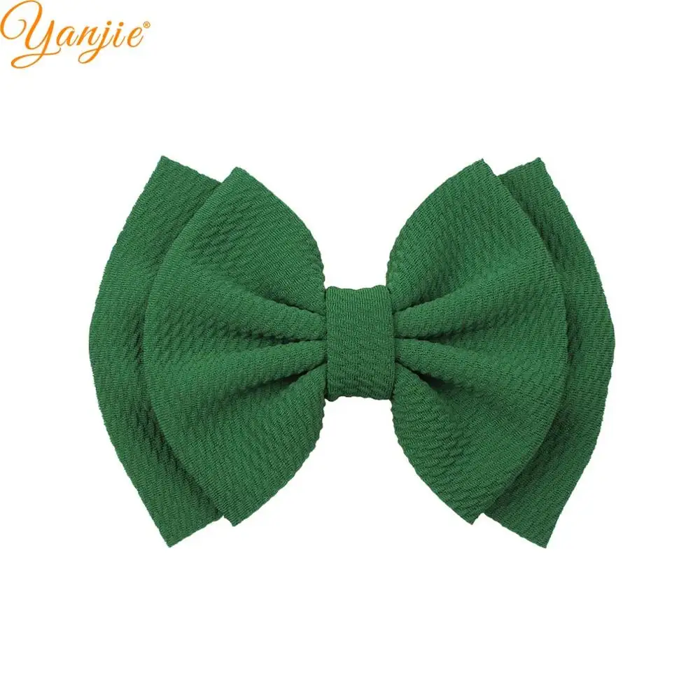 green 10 шт./лот заколка с бантиком 6 ''двухслойные банты Твердые заколки для волос для женщин Новое поступление DIY аксессуары для волос для девочек - Цвет: green