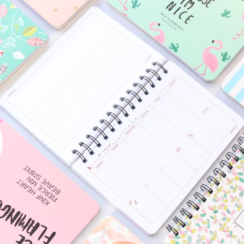 2020 симпатичный спиральный школьный еженедельник в твердом переплете statoionery candy