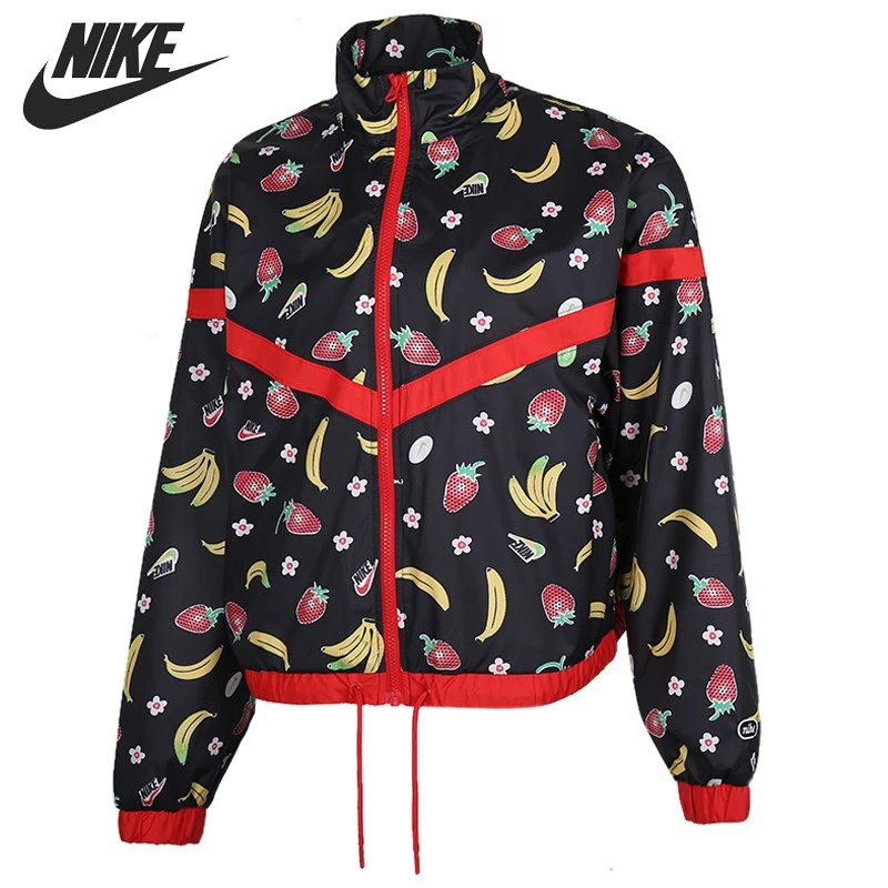 

Оригинальный Новое поступление NIKE W NSW JKT WVN AOP фрукты Женская куртка с капюшоном спортивная одежда