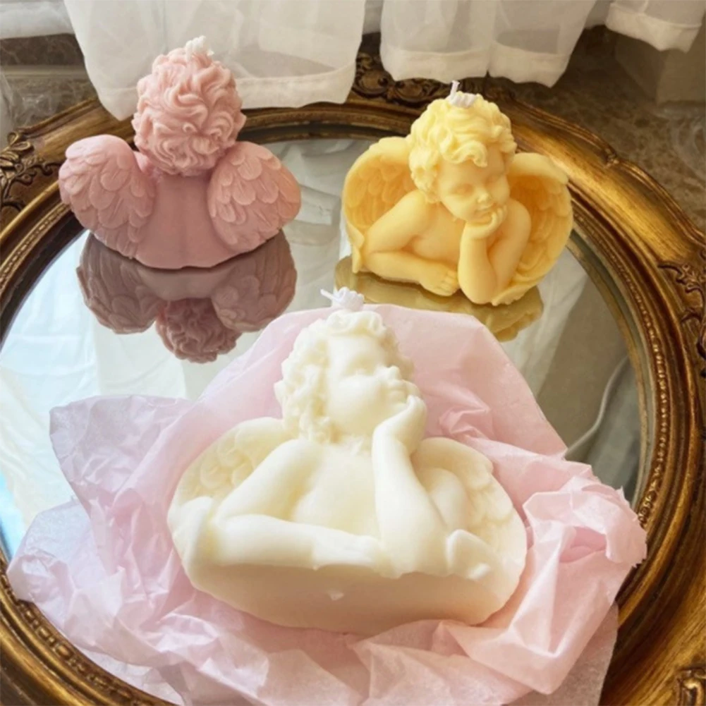 

3D Angel Silicone Candle Mold Resin Molds Cake Baking Accessories Plaster Mould DIY Aromatherapy Soap Mold