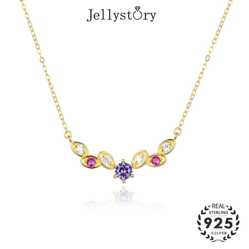 Jellystory Модные 925 серебро ожерелье с топаз кулон ювелирные украшения для женщин
