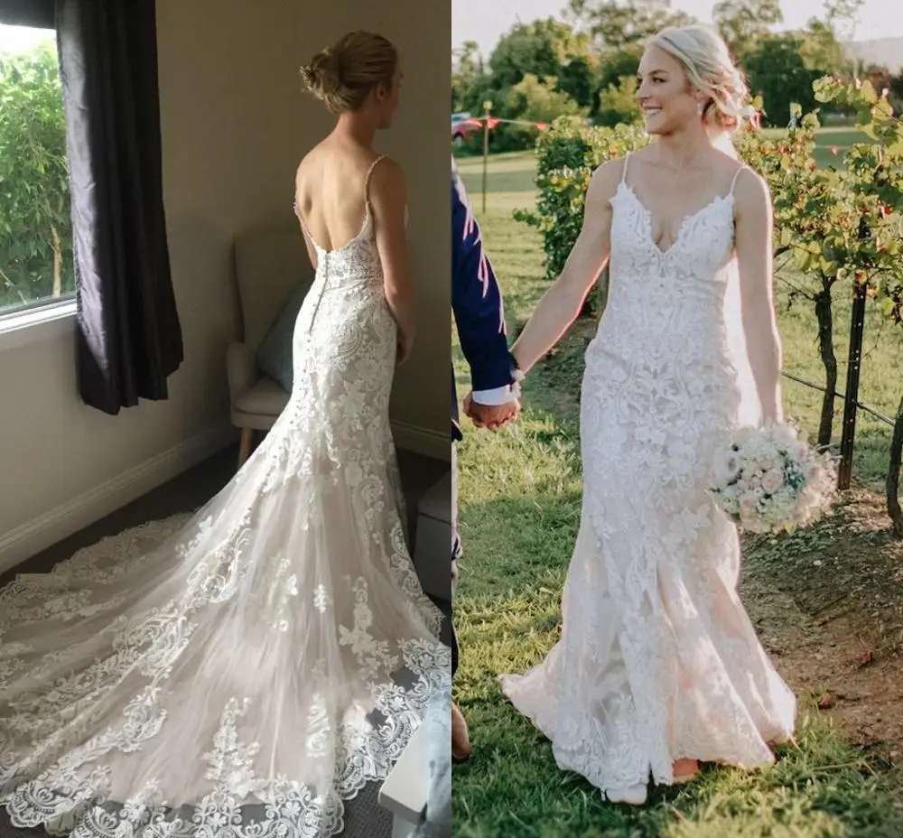 2020 великолепные кружевные платья русалки для верховой езды свадебные на