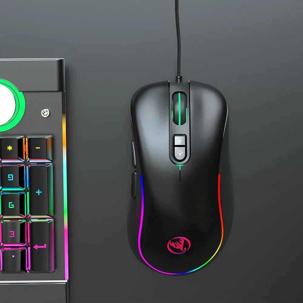 Игровая мышь RGB проводная программируемая эргономичная USB-мышь с подсветкой 7