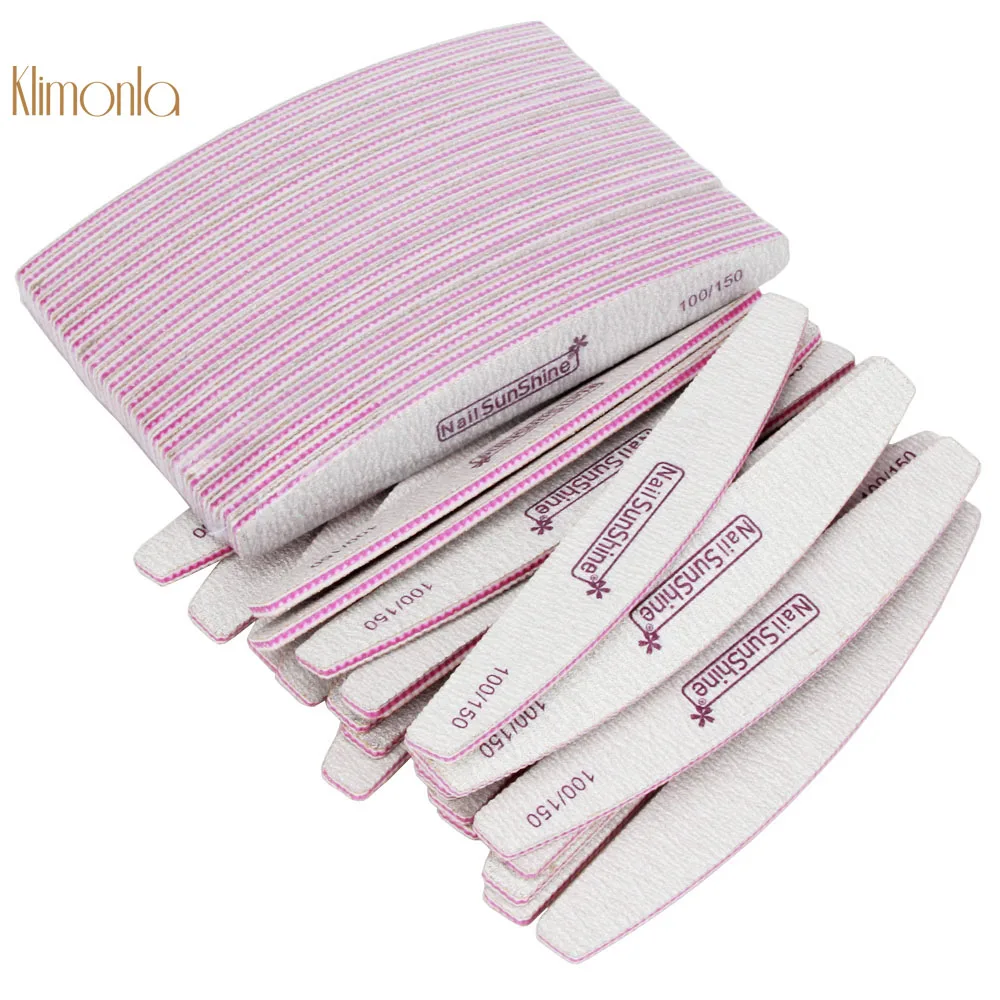 

100Pcs/lot Professional Salon Sanding Nail File 100/150 Grit Double-side Grinding Fingernail Tools Nails Accessories 18.8*1.3cm