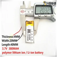 5pcs sd 3 7v380mah402040 polymer lithium ion li ion battery for toypower bankgpsmp3mp4cell phonespeaker