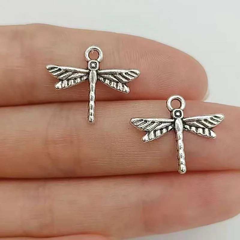 

10pcs16x20mm Charms Dragonfly Antique Silver Color Metal Alloy Jewelry DIY Accessories