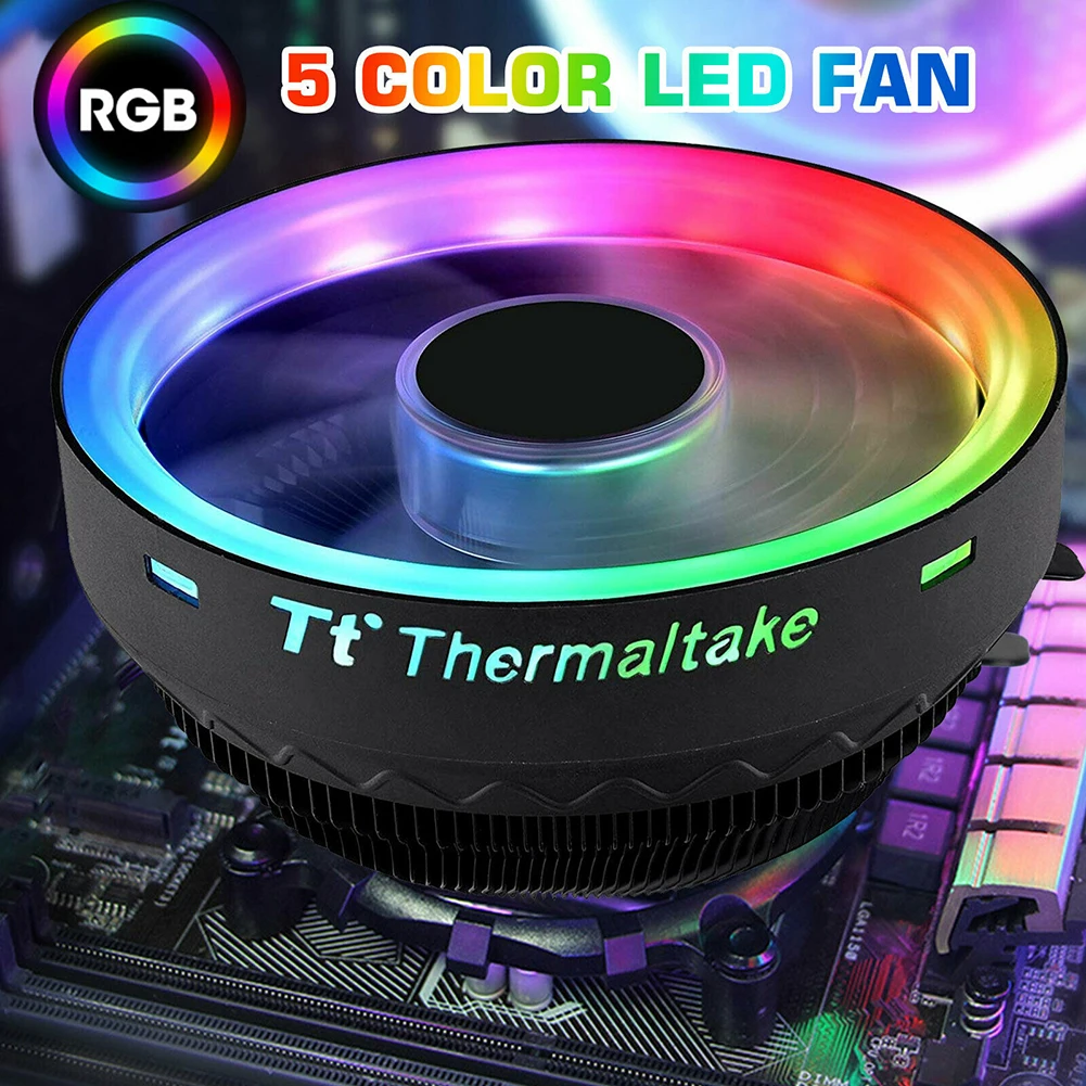 AM4 CPU Cooler LED RGB Fan Cooling Radiator For Intel LGA1156 1155 775 1150 AMD 12 Volt PC Cooling Fan Processor Cooler Heatsink