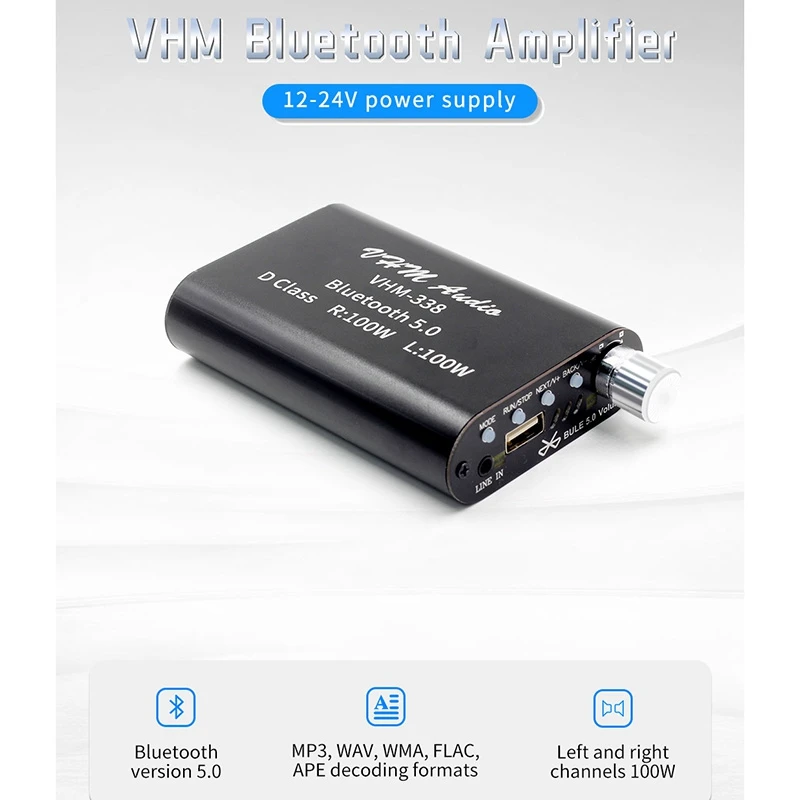 VHM338 Mini Bluetooth 5 0 цифровой усилитель Hifi 2 стерео беспроводной мощности o приемника |