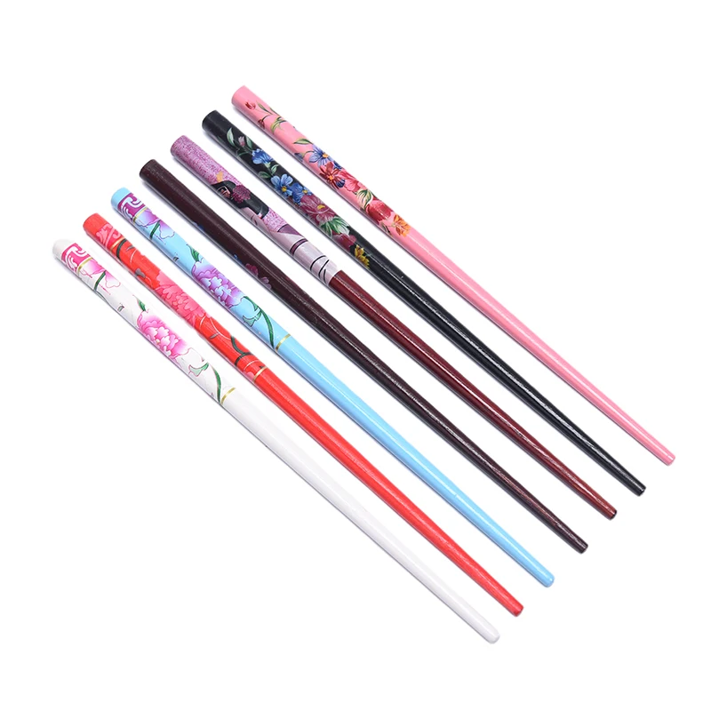 

2Pcs/Lot Colorful Chinese Style Wood Hairpins Beautiful flower sandalwood hair sticks for women Wedding Headwear jewelry